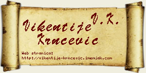Vikentije Krnčević vizit kartica